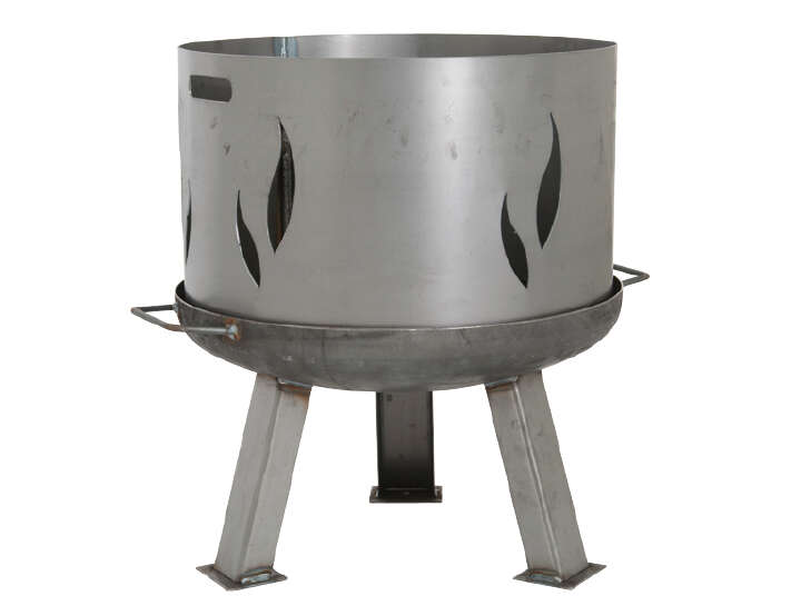 siena HOME Feuerschalenaufsatz, Stahl silber/anthrazit, passend zu der Feuerschale XXL Ø55cm, mit Flammendesign